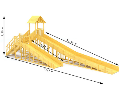 Зимняя горка TORUDA Север wood-9/4 (скаты 6,21 м и 11,85 м)