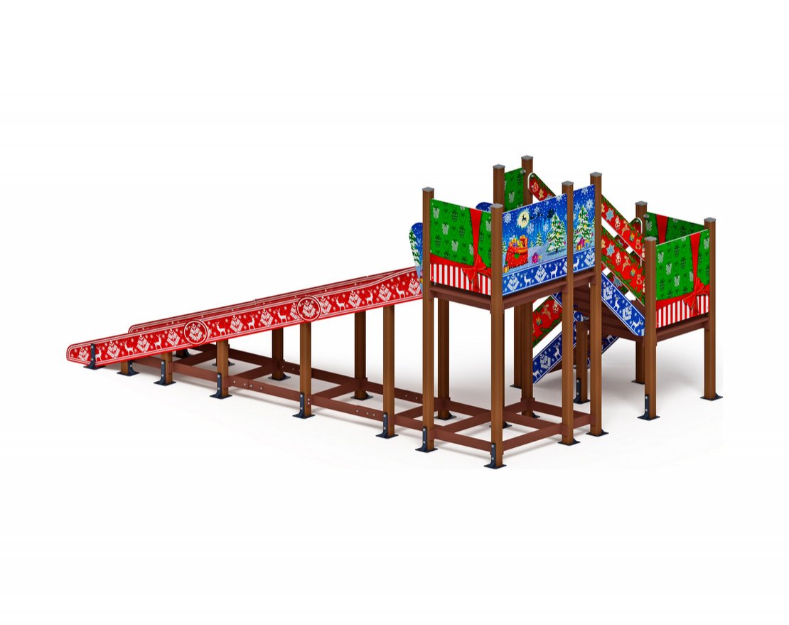 Горка Ледяной экспресс Новогодний h-2000 - вид 4