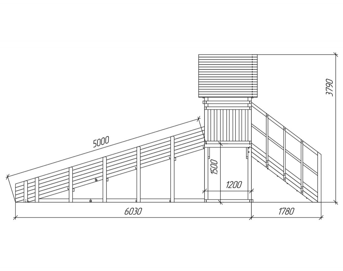 Зимняя горка TORUDA Север-5 (скат 5 м, цвет - серый индиго) - вид 5